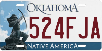 OK license plate 524FJA