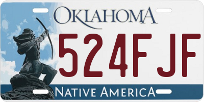 OK license plate 524FJF