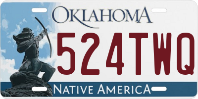 OK license plate 524TWQ