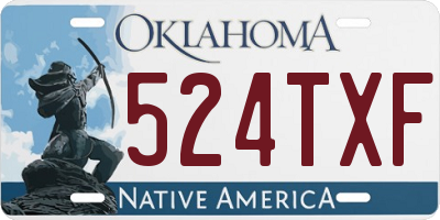 OK license plate 524TXF