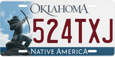 OK license plate 524TXJ