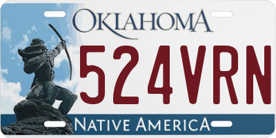 OK license plate 524VRN