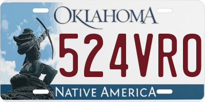 OK license plate 524VRO