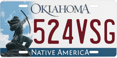 OK license plate 524VSG