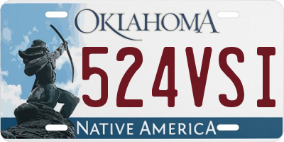 OK license plate 524VSI