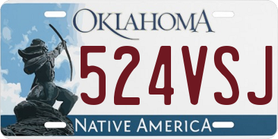 OK license plate 524VSJ
