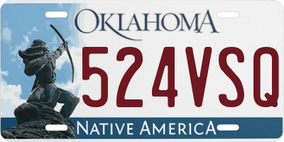 OK license plate 524VSQ