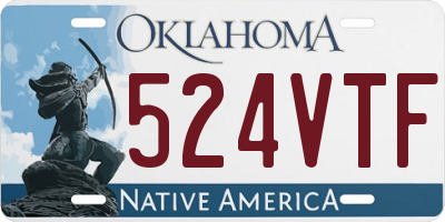 OK license plate 524VTF