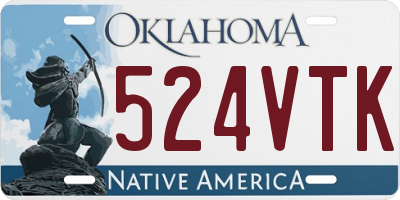 OK license plate 524VTK