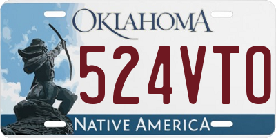 OK license plate 524VTO