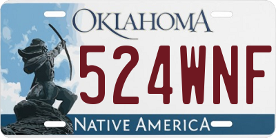 OK license plate 524WNF
