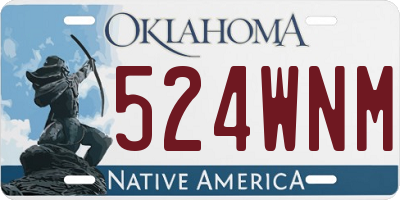 OK license plate 524WNM