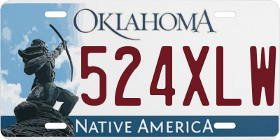 OK license plate 524XLW