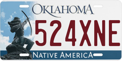 OK license plate 524XNE