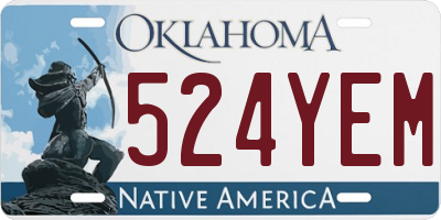 OK license plate 524YEM