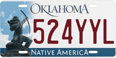 OK license plate 524YYL