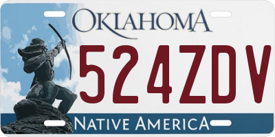 OK license plate 524ZDV