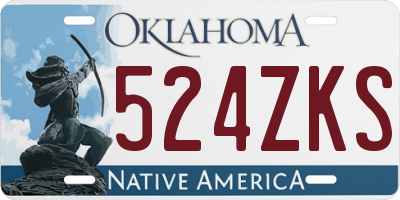 OK license plate 524ZKS