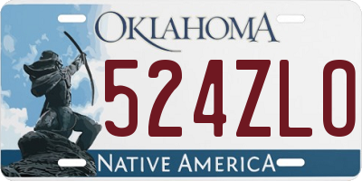 OK license plate 524ZLO