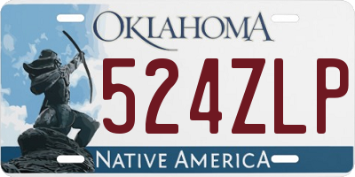 OK license plate 524ZLP