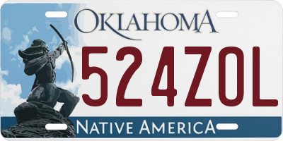 OK license plate 524ZOL