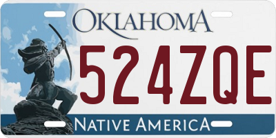 OK license plate 524ZQE