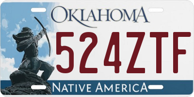 OK license plate 524ZTF