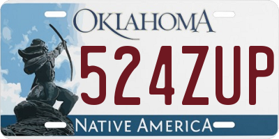 OK license plate 524ZUP