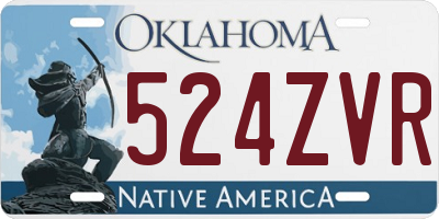 OK license plate 524ZVR