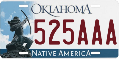 OK license plate 525AAA