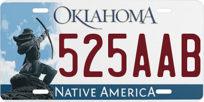 OK license plate 525AAB