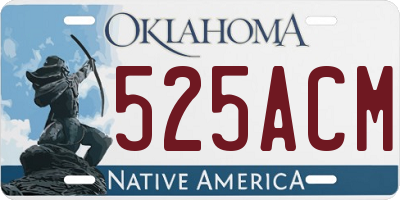 OK license plate 525ACM