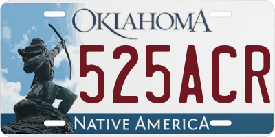 OK license plate 525ACR