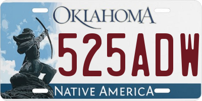 OK license plate 525ADW