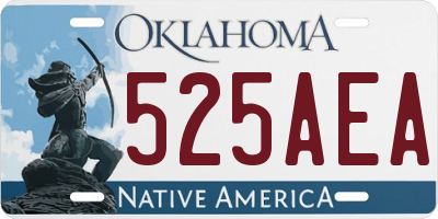 OK license plate 525AEA