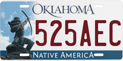 OK license plate 525AEC