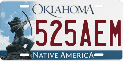 OK license plate 525AEM