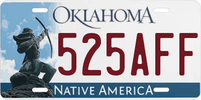 OK license plate 525AFF