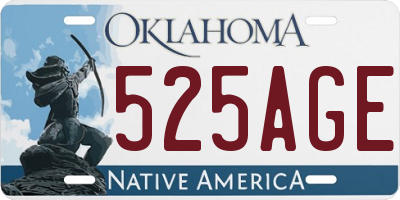 OK license plate 525AGE