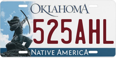 OK license plate 525AHL