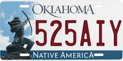 OK license plate 525AIY
