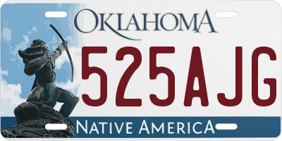 OK license plate 525AJG