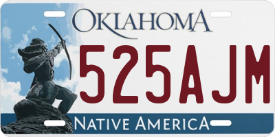 OK license plate 525AJM