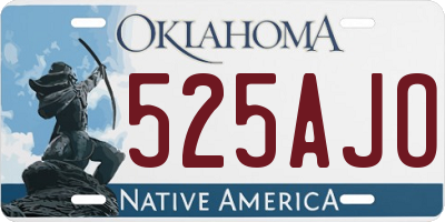 OK license plate 525AJO