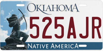 OK license plate 525AJR