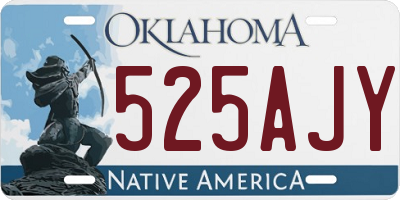 OK license plate 525AJY