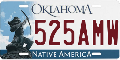 OK license plate 525AMW