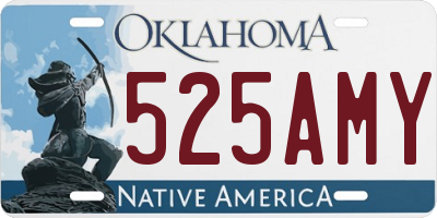 OK license plate 525AMY