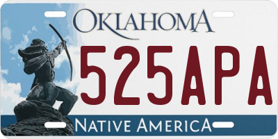 OK license plate 525APA