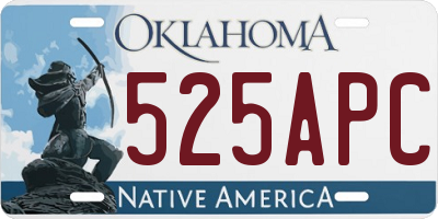 OK license plate 525APC